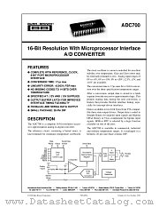 ADC700 datasheet pdf Burr Brown