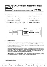FX949 datasheet pdf CONSUMER MICROCIRCUITS LIMITED
