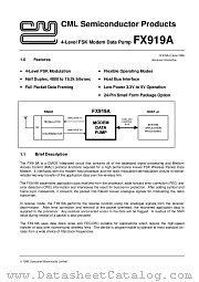 FX919A datasheet pdf CONSUMER MICROCIRCUITS LIMITED