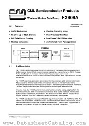FX909A datasheet pdf CONSUMER MICROCIRCUITS LIMITED
