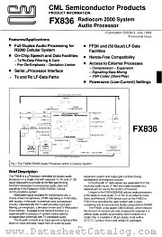 FX836 datasheet pdf CONSUMER MICROCIRCUITS LIMITED