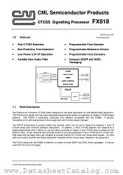 FX818 datasheet pdf CONSUMER MICROCIRCUITS LIMITED