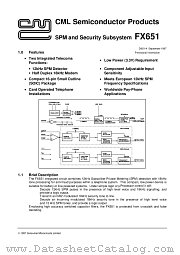 FX651 datasheet pdf CONSUMER MICROCIRCUITS LIMITED