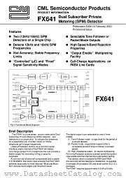FX641 datasheet pdf CONSUMER MICROCIRCUITS LIMITED