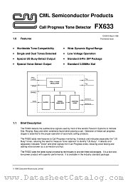 FX633 datasheet pdf CONSUMER MICROCIRCUITS LIMITED