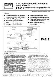 FX613 datasheet pdf CONSUMER MICROCIRCUITS LIMITED