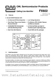 FX602 datasheet pdf CONSUMER MICROCIRCUITS LIMITED