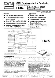 FX465 datasheet pdf CONSUMER MICROCIRCUITS LIMITED