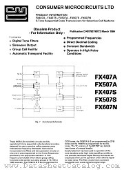 FX407A/FX507A/FX407S/FX507S/FX607N datasheet pdf CONSUMER MICROCIRCUITS LIMITED