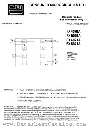 FX4070A/FX5070A/FX4071A/FX5071A datasheet pdf CONSUMER MICROCIRCUITS LIMITED