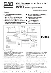 FX375 datasheet pdf CONSUMER MICROCIRCUITS LIMITED