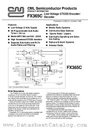 FX365C datasheet pdf CONSUMER MICROCIRCUITS LIMITED