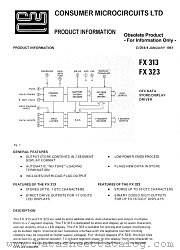 FX313/FX323 datasheet pdf CONSUMER MICROCIRCUITS LIMITED
