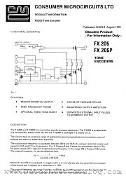 FX205/FX205P datasheet pdf CONSUMER MICROCIRCUITS LIMITED
