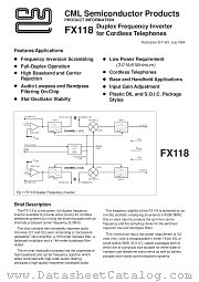 FX118 datasheet pdf CONSUMER MICROCIRCUITS LIMITED