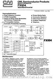 FX004 datasheet pdf CONSUMER MICROCIRCUITS LIMITED