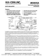 MX805A datasheet pdf CONSUMER MICROCIRCUITS LIMITED