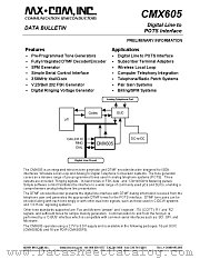 CMX605 datasheet pdf CONSUMER MICROCIRCUITS LIMITED