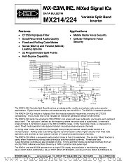 MX224 datasheet pdf CONSUMER MICROCIRCUITS LIMITED
