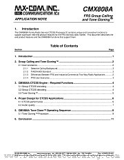 CMX808A datasheet pdf CONSUMER MICROCIRCUITS LIMITED