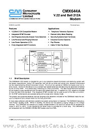 CMX644A datasheet pdf CONSUMER MICROCIRCUITS LIMITED