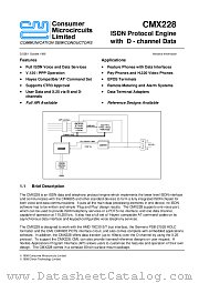 CMX228 datasheet pdf CONSUMER MICROCIRCUITS LIMITED