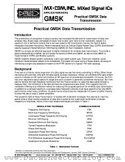 GMSK (GAUSSIAN FILTERED MINIMUM SHIFT KE datasheet pdf CONSUMER MICROCIRCUITS LIMITED