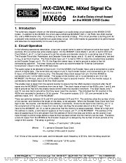 MX609 datasheet pdf CONSUMER MICROCIRCUITS LIMITED