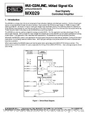 MX029 datasheet pdf CONSUMER MICROCIRCUITS LIMITED