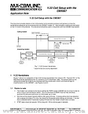 V.22 CALL SETUP WITH THE CMX867 datasheet pdf CONSUMER MICROCIRCUITS LIMITED