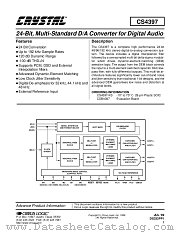 CS4397 datasheet pdf Cirrus Logic