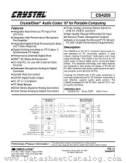 CS4205 datasheet pdf Cirrus Logic
