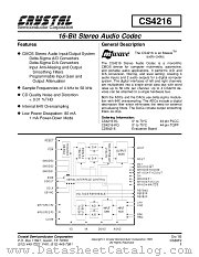 CS4216 datasheet pdf Cirrus Logic