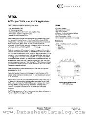RF25A datasheet pdf Conexant