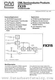 FX315 datasheet pdf CML
