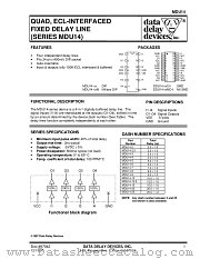 MDU14 SERIES datasheet pdf Data Delay Devices Inc