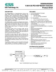 ES2840 datasheet pdf ESS Technology