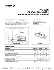 PTB20017 datasheet pdf Ericsson Microelectronics