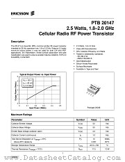 PTB20147 datasheet pdf Ericsson Microelectronics