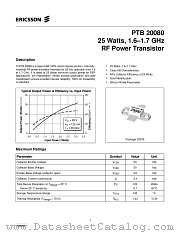 PTB20080 datasheet pdf Ericsson Microelectronics