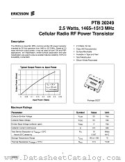 PTB20249 datasheet pdf Ericsson Microelectronics