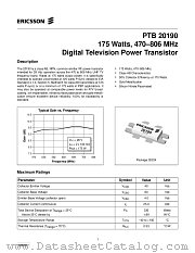 PTB20190 datasheet pdf Ericsson Microelectronics