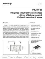 PBL38085 datasheet pdf Ericsson Microelectronics