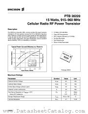 PTB20220 datasheet pdf Ericsson Microelectronics