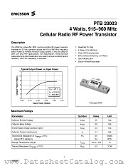 PTB20003 datasheet pdf Ericsson Microelectronics