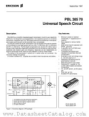 PBL38570 datasheet pdf Ericsson Microelectronics