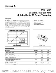 PTB20038 datasheet pdf Ericsson Microelectronics