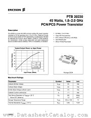 PTB20230 datasheet pdf Ericsson Microelectronics