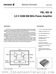 PBL40310 datasheet pdf Ericsson Microelectronics