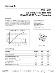 PTB20078 datasheet pdf Ericsson Microelectronics